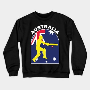 Australia Cricket Batsman Australia Flag Crewneck Sweatshirt